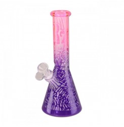 Black Leaf Sandblast Ice Bong Purple